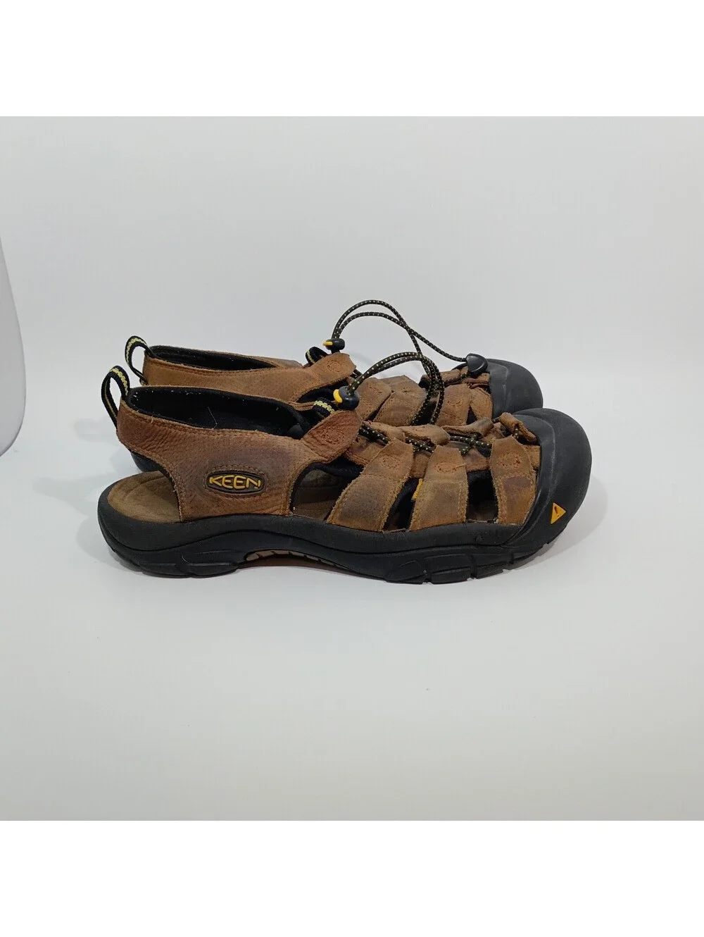 Keen Men's Newport Leather Waterproof Bungee Sport Sandals Size 11.5 Brown READ